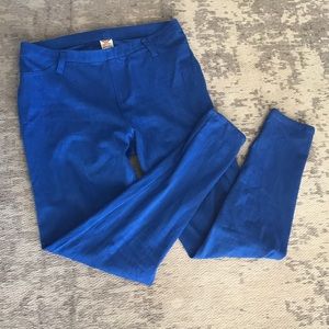 Electric blue stretch denim pants
